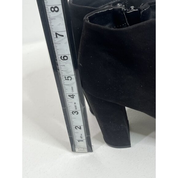 Shoedazzle Faux Suede Ankle Booties Women’s 9.5 Black High Heel Boots Fall - Picture 13 of 13